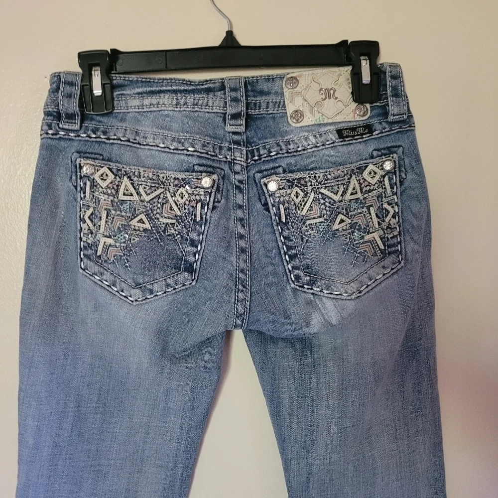 Miss Me JE8131C Embellished Signature Cropped Skinny Jeans Size 26